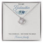 To My Godmother Love Knot Necklace with original Oezzo message card in gift box