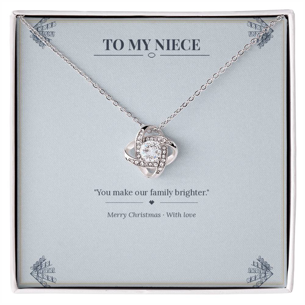 To My Niece Love Knot Necklace with original Oezzo message card in gift box