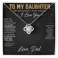 To My Daughter Love Knot Necklace with original Oezzo message card in gift box