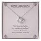 To My Girlfriend Love Knot Necklace with original Oezzo message card in gift box