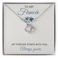 To My Fiancée Love Knot Necklace with original Oezzo message card in gift box