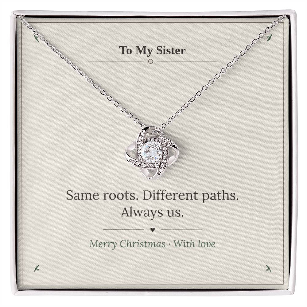 To My Sister Love Knot Necklace v2