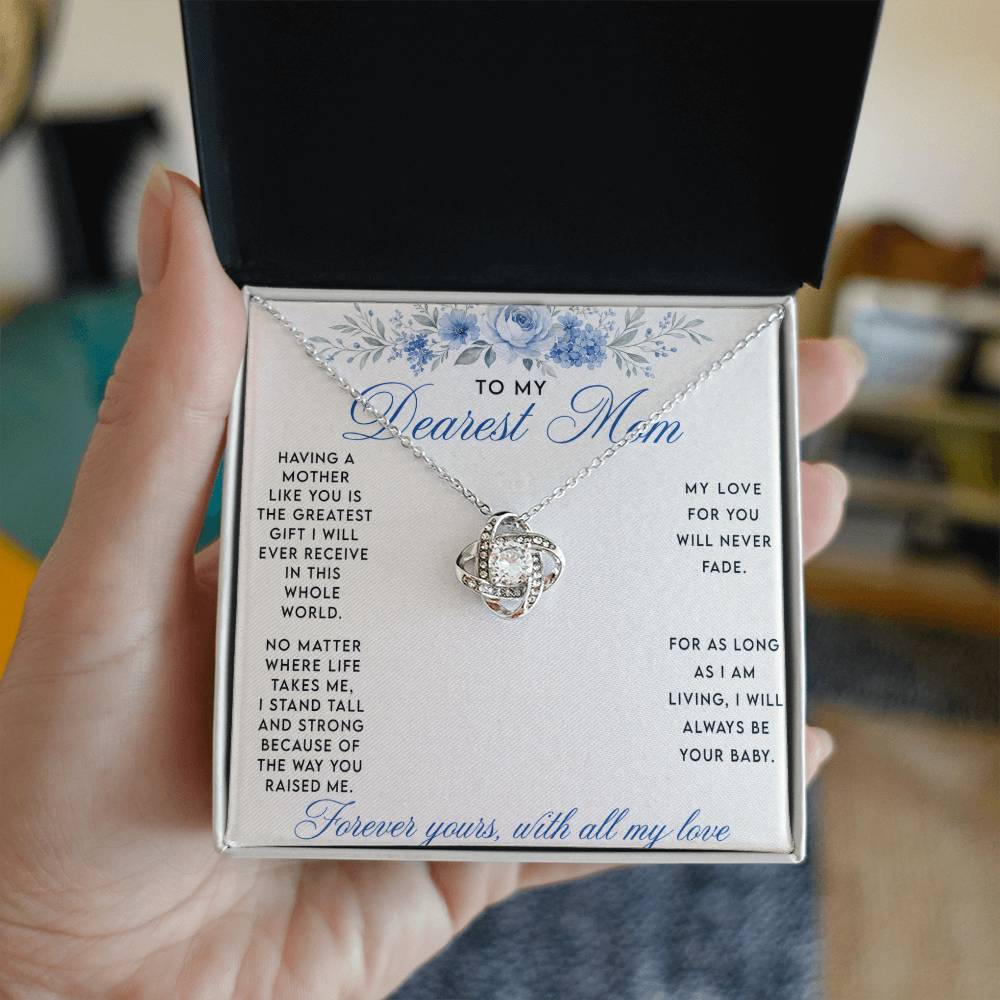 To My Mom Love Knot Necklace with Oezzo message card – photo 3
