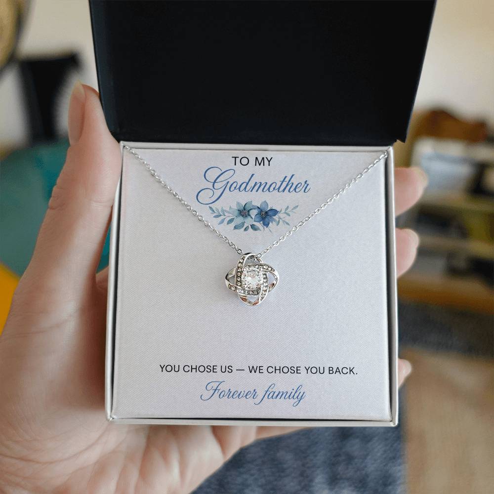 To My Godmother Love Knot Necklace with Oezzo message card – photo 3