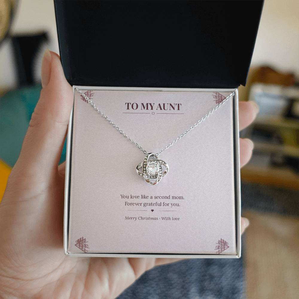 To My Aunt Love Knot Necklace with Oezzo message card – photo 3