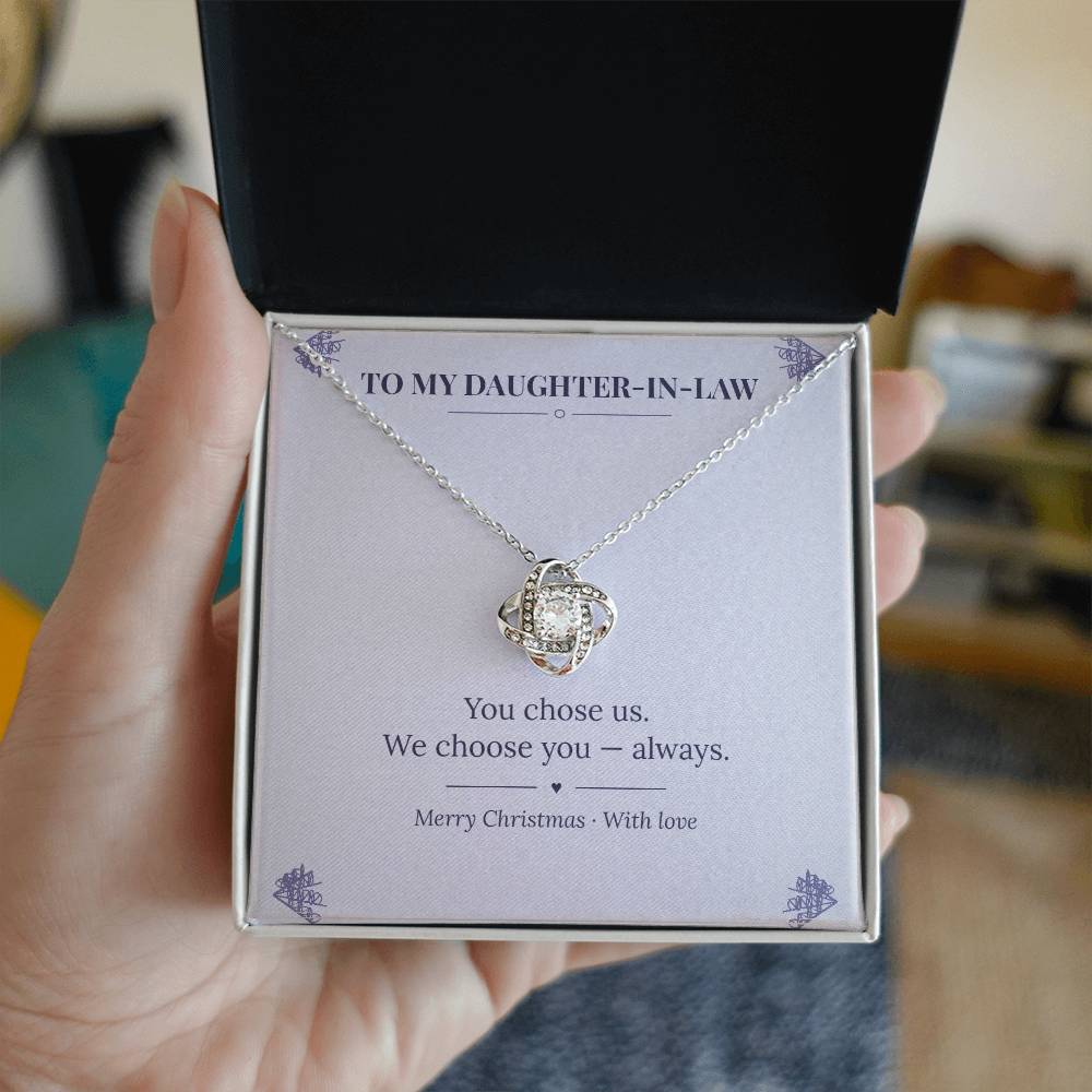 To My Daughter-in-Law Love Knot Necklace with Oezzo message card – photo 3