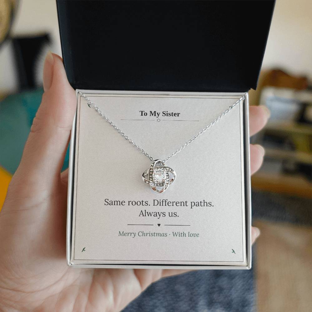 To My Sister Love Knot Necklace v2