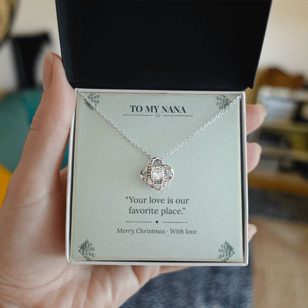 To My Nana Love Knot Necklace with Oezzo message card – photo 3