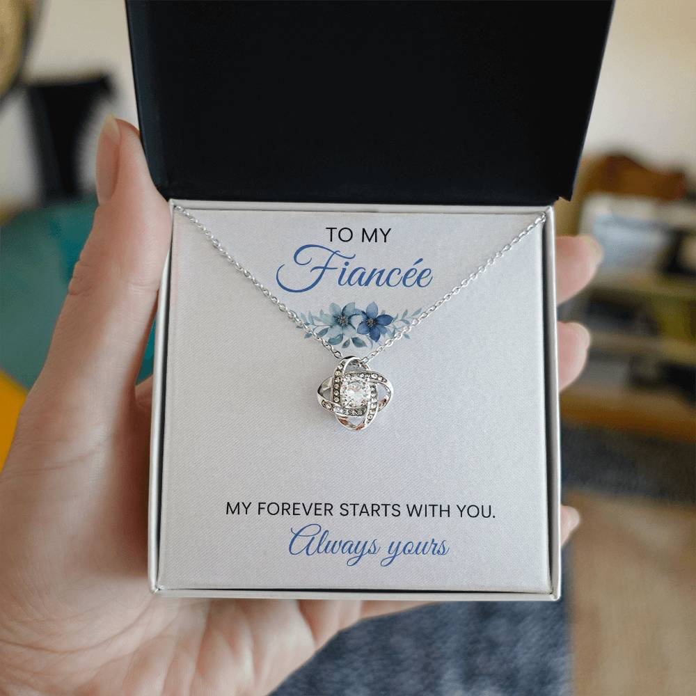 To My Fiancée Love Knot Necklace with Oezzo message card – photo 3