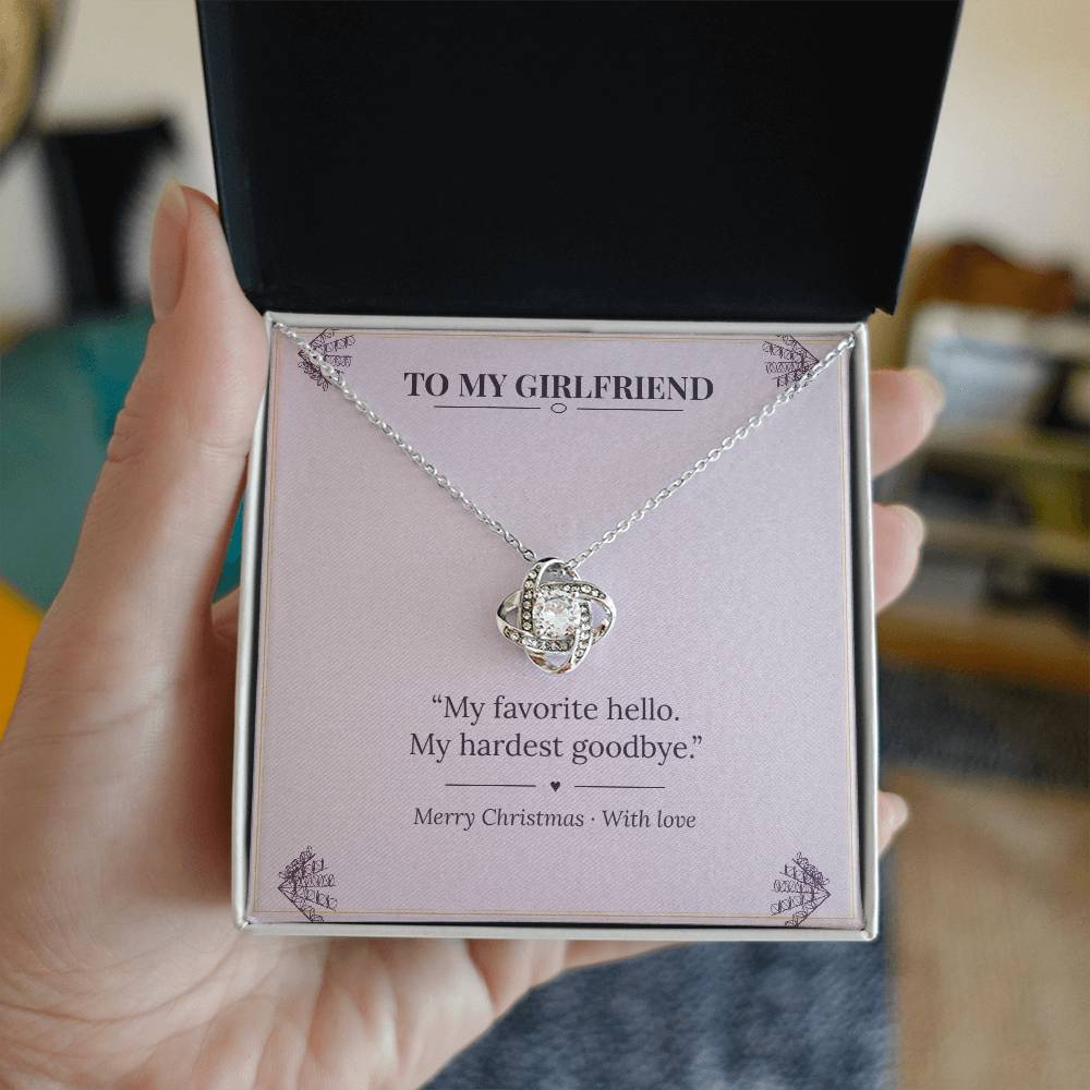 To My Girlfriend Love Knot Necklace with Oezzo message card – photo 3
