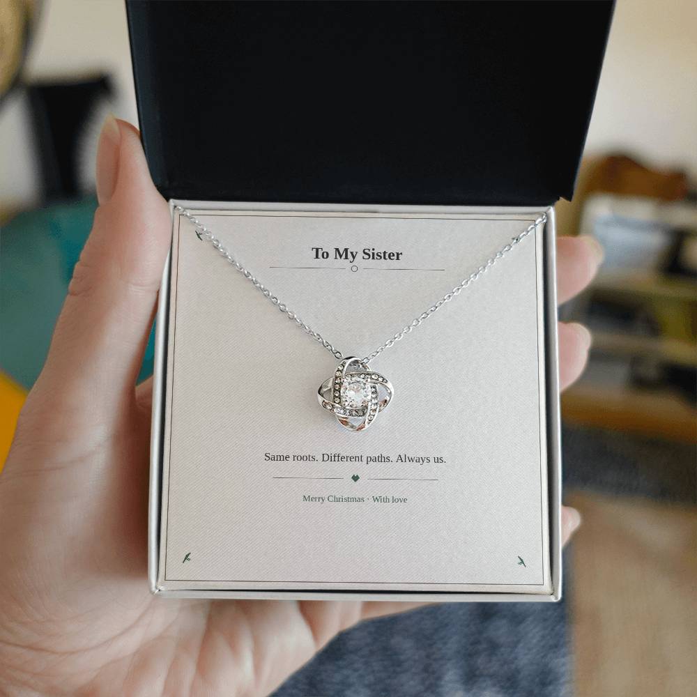To My Sister Love Knot Necklace with Oezzo message card – photo 3