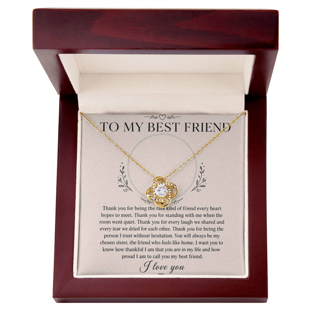 To My Best Friend Love Knot Necklace with Oezzo message card – photo 5