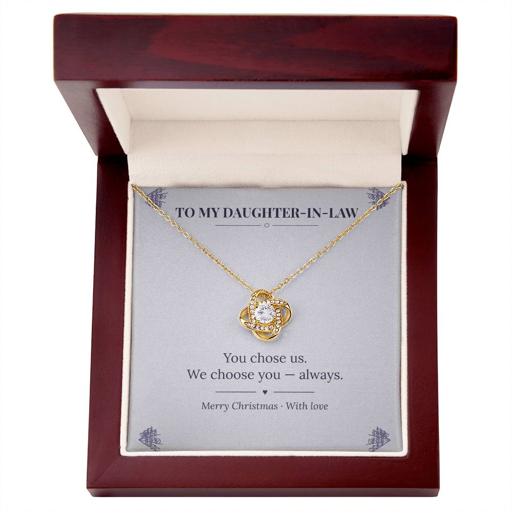 To My Daughter-in-Law Love Knot Necklace with Oezzo message card – photo 5