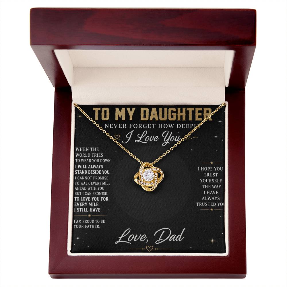 To My Daughter Love Knot Necklace with Oezzo message card – photo 5