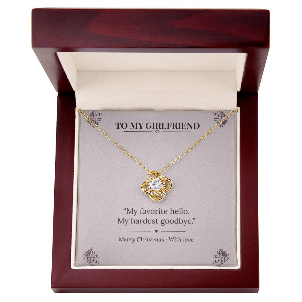 To My Girlfriend Love Knot Necklace with Oezzo message card – photo 5