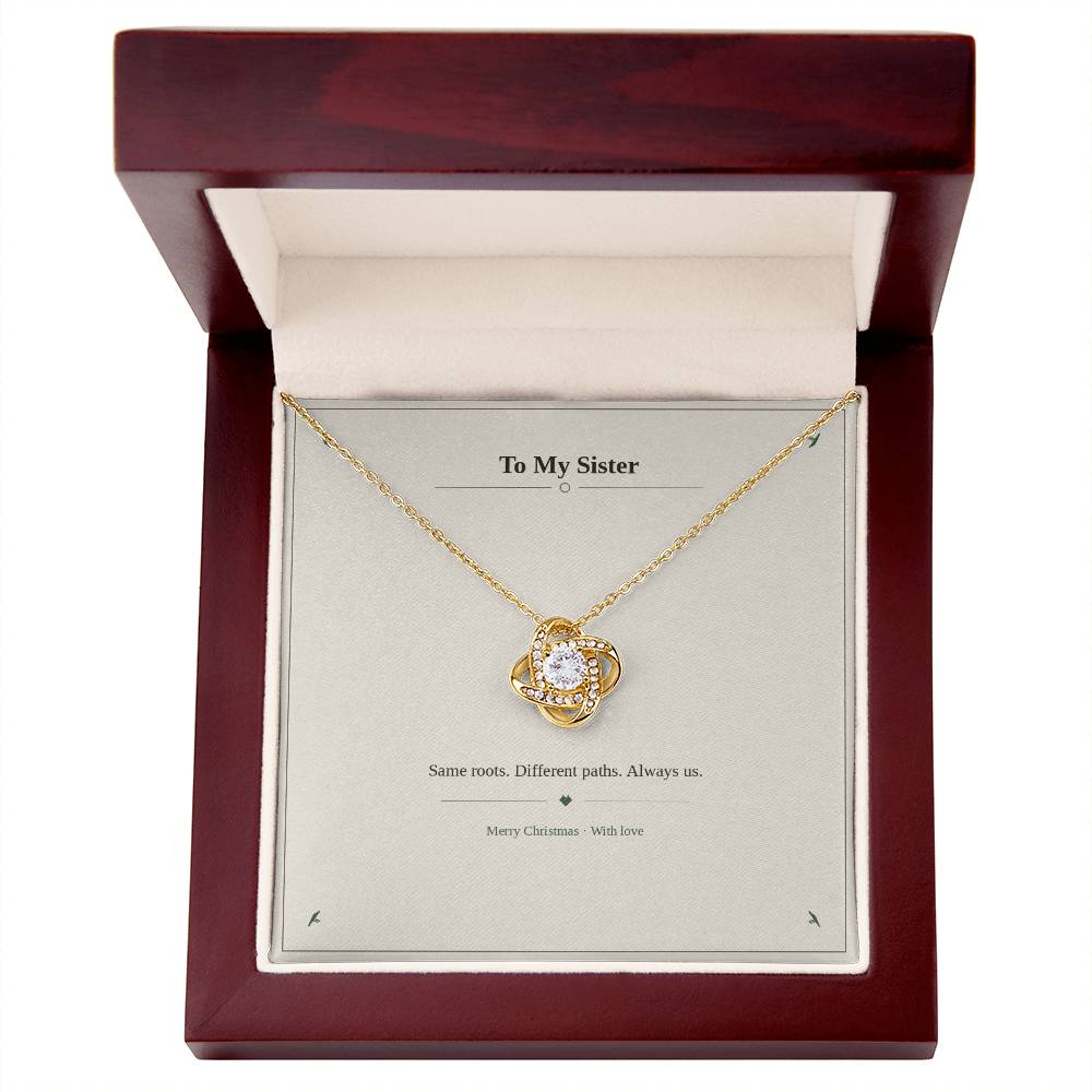 To My Sister Love Knot Necklace with Oezzo message card – photo 5