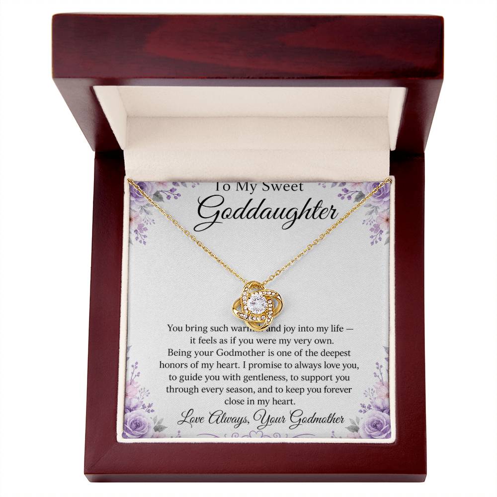 To My Goddaughter Love Knot Necklace with Oezzo message card – photo 5