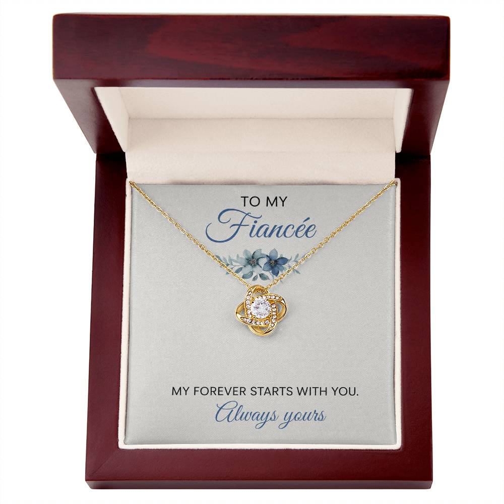 To My Fiancée Love Knot Necklace with Oezzo message card – photo 5