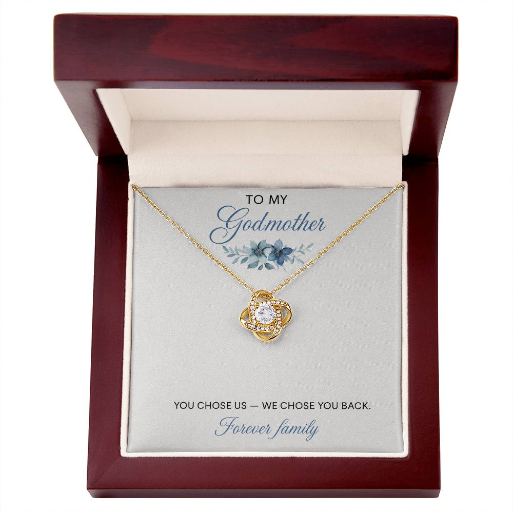 To My Godmother Love Knot Necklace with Oezzo message card – photo 5