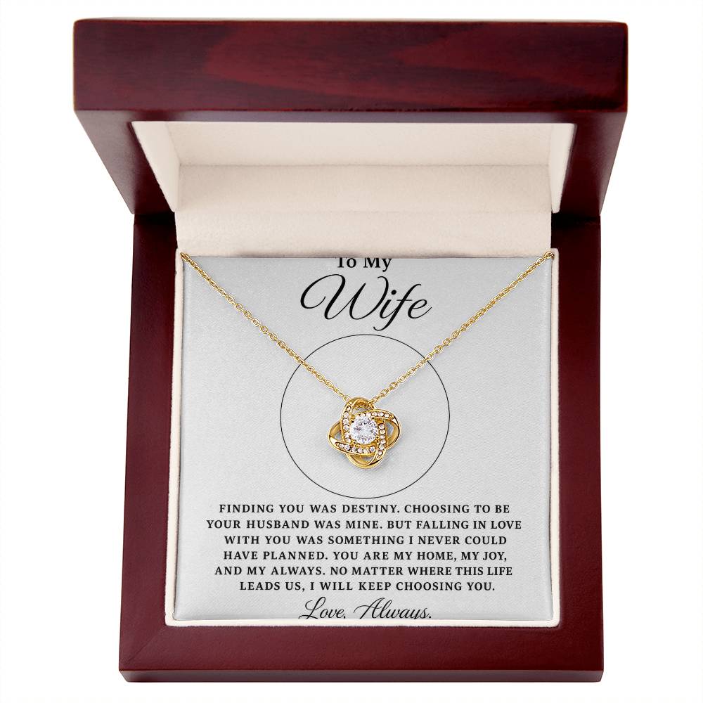 To My Wife Love Knot Necklace with Oezzo message card – photo 5