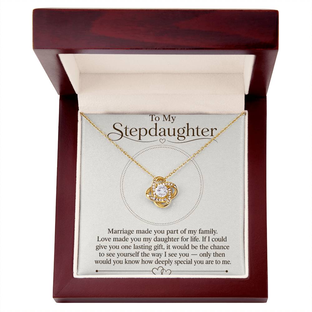 To My Stepdaughter Love Knot Necklace with Oezzo message card – photo 5