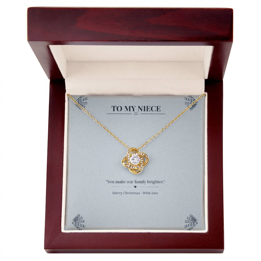 To My Niece Love Knot Necklace with Oezzo message card – photo 5