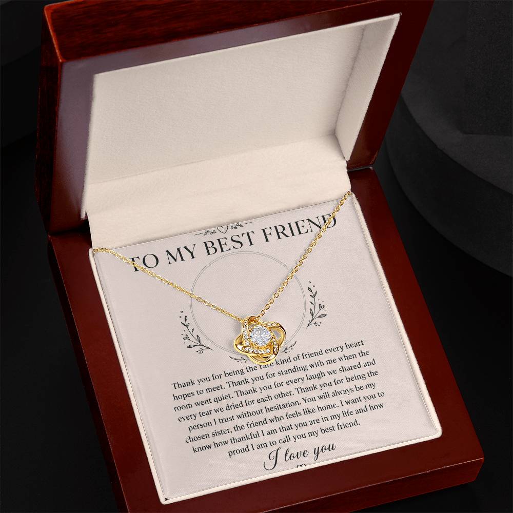 To My Best Friend Love Knot Necklace with Oezzo message card – photo 6