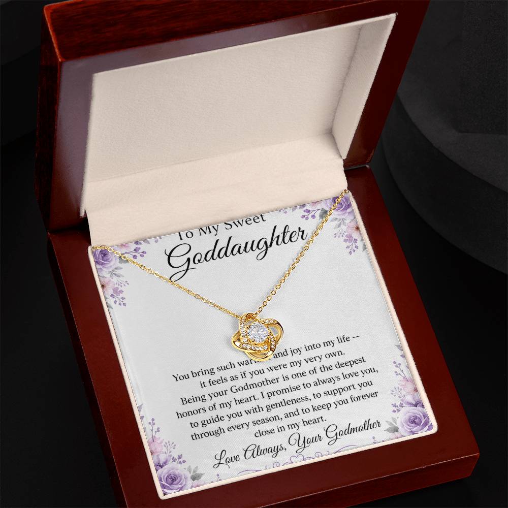 To My Goddaughter Love Knot Necklace with Oezzo message card – photo 6