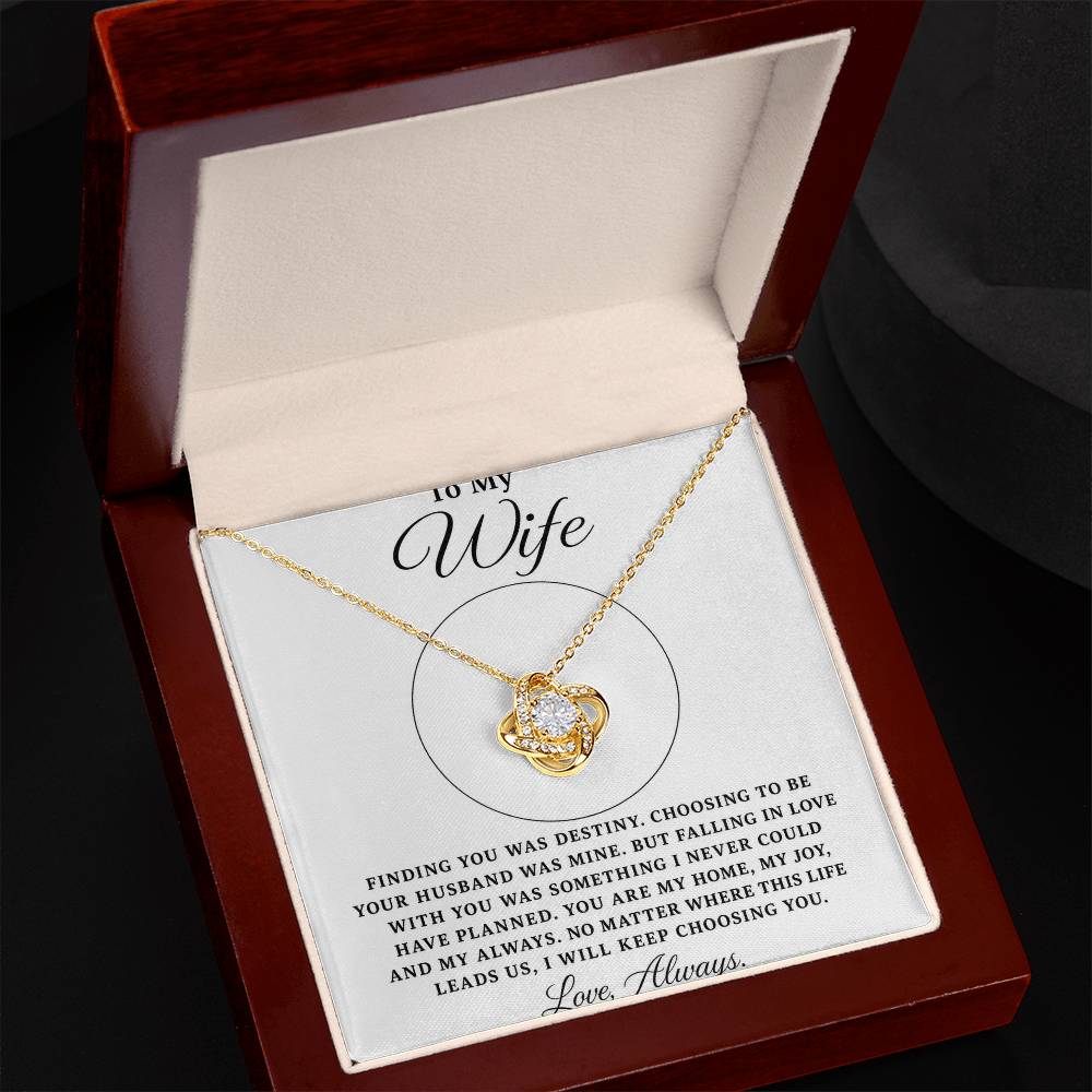 To My Wife Love Knot Necklace with Oezzo message card – photo 6