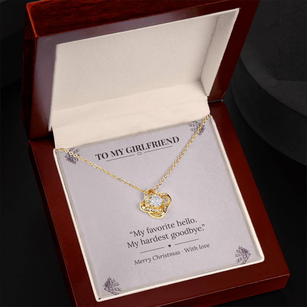 To My Girlfriend Love Knot Necklace with Oezzo message card – photo 6