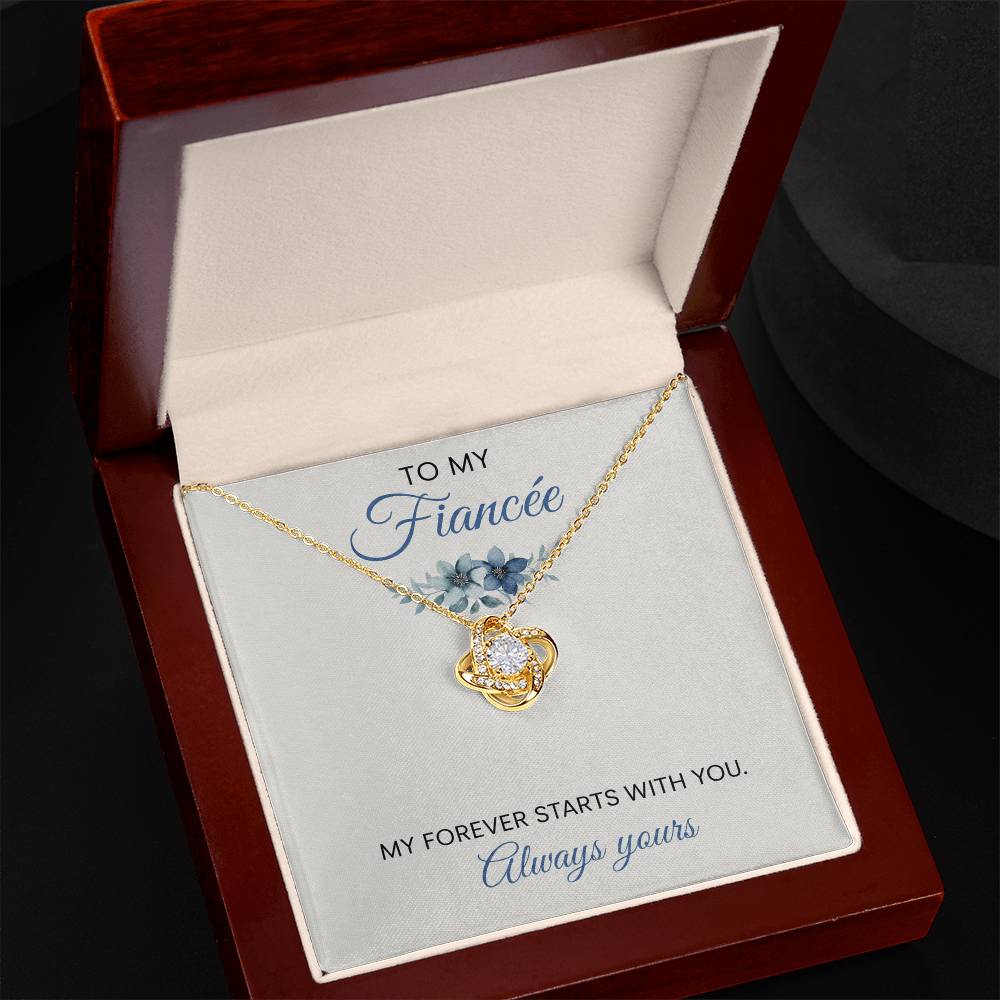 To My Fiancée Love Knot Necklace with Oezzo message card – photo 6