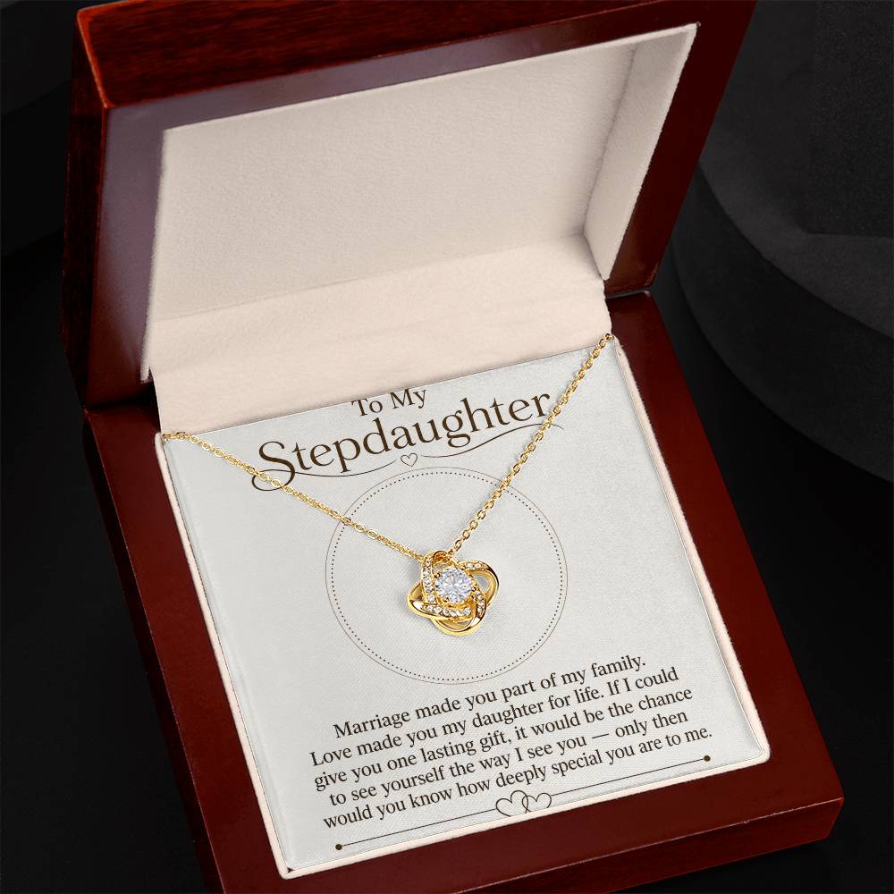 To My Stepdaughter Love Knot Necklace with Oezzo message card – photo 6