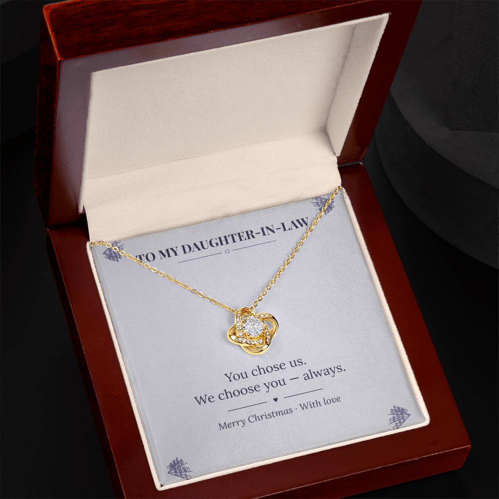 To My Daughter-in-Law Love Knot Necklace with Oezzo message card – photo 6