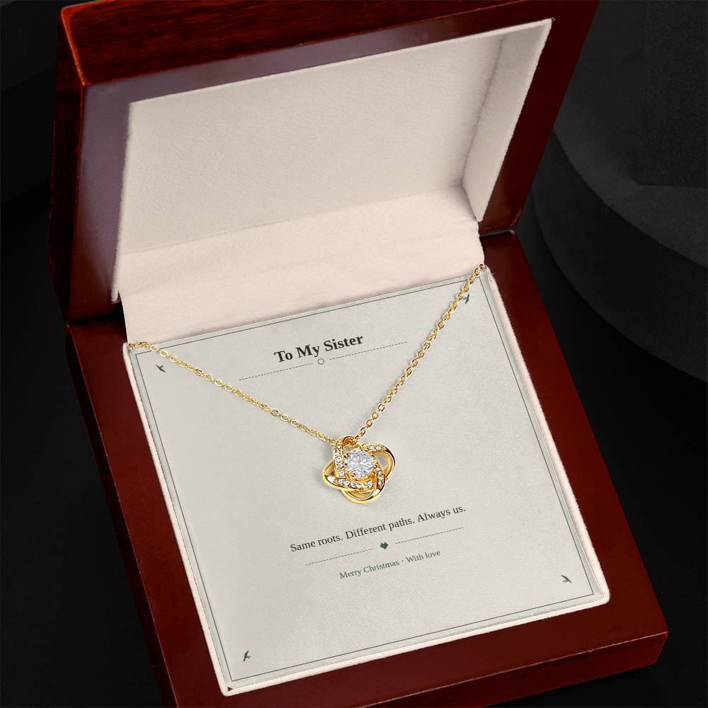 To My Sister Love Knot Necklace with Oezzo message card – photo 6