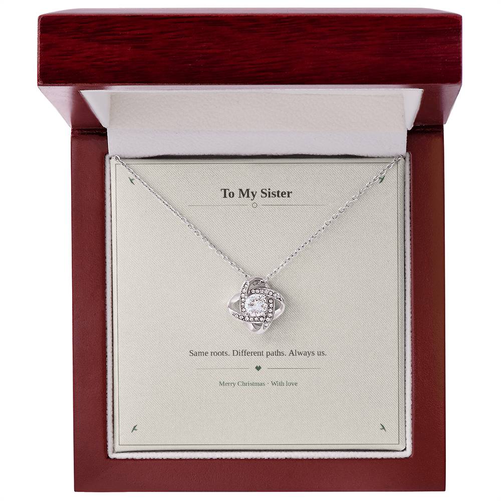 To My Sister Love Knot Necklace with Oezzo message card – photo 4