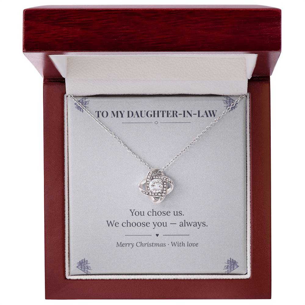 To My Daughter-in-Law Love Knot Necklace with Oezzo message card – photo 4