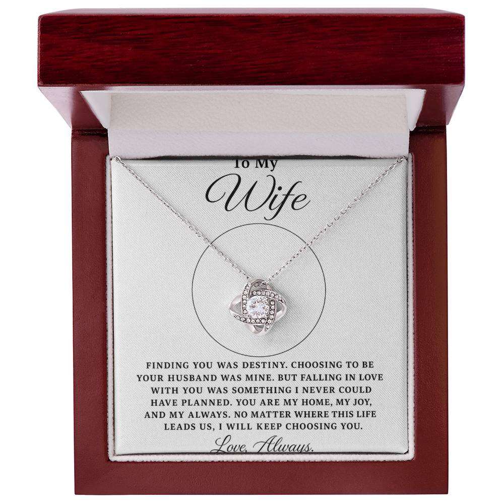 To My Wife Love Knot Necklace with Oezzo message card – photo 4