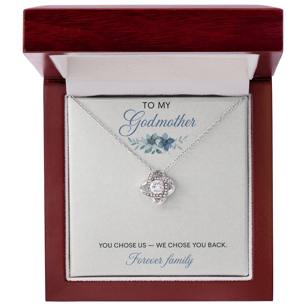 To My Godmother Love Knot Necklace with Oezzo message card – photo 4