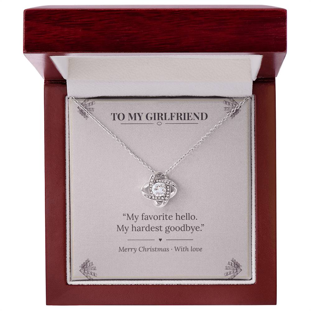 To My Girlfriend Love Knot Necklace with Oezzo message card – photo 4
