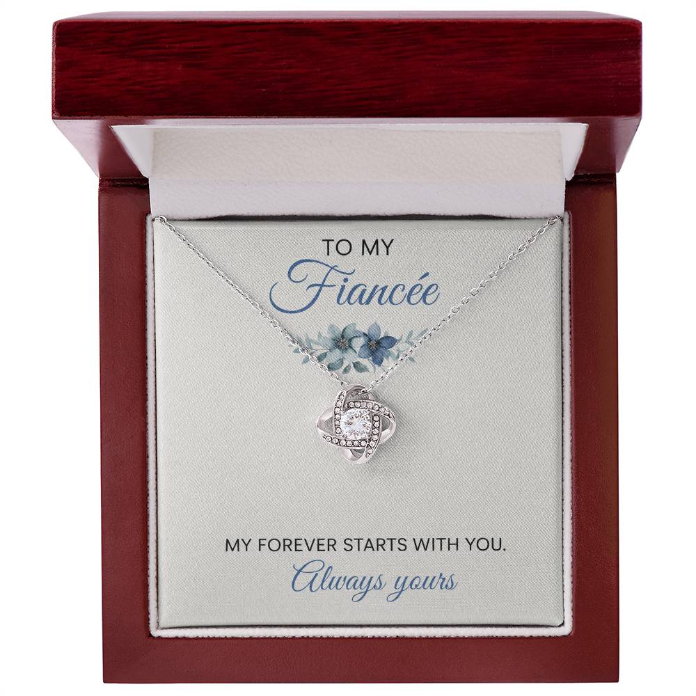 To My Fiancée Love Knot Necklace with Oezzo message card – photo 4