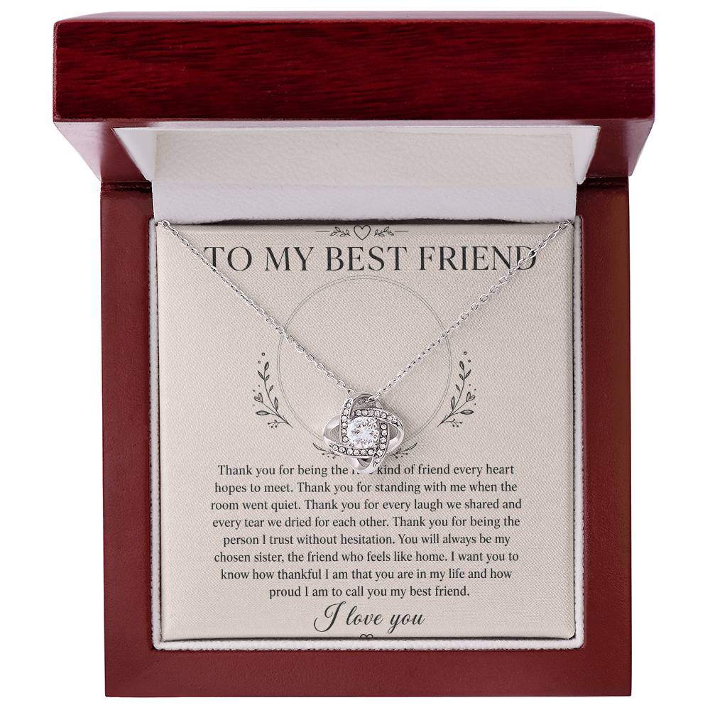 To My Best Friend Love Knot Necklace with Oezzo message card – photo 4