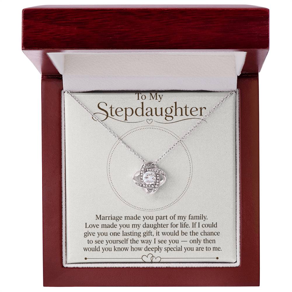 To My Stepdaughter Love Knot Necklace with Oezzo message card – photo 4