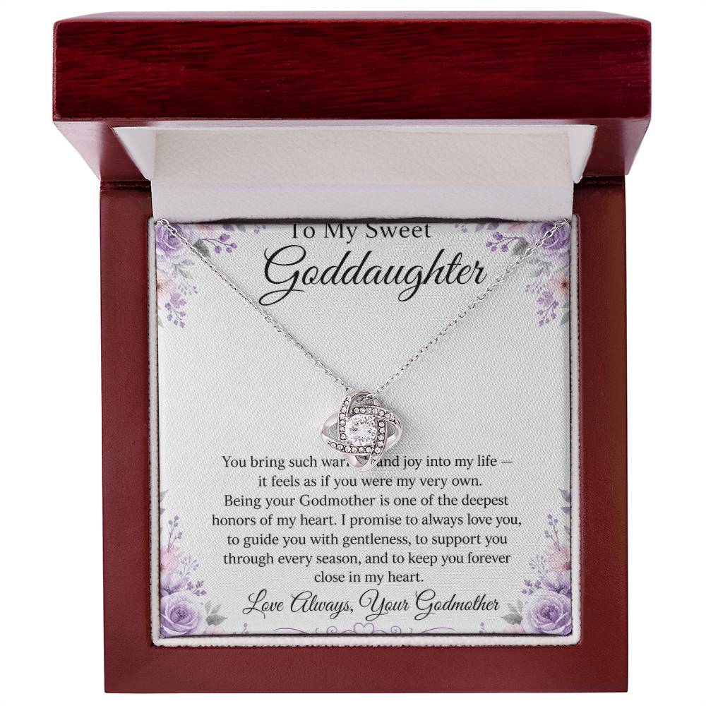 To My Goddaughter Love Knot Necklace with Oezzo message card – photo 4