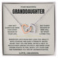 Granddaughter necklace from Grandpa: Interlocking Hearts on the cream To My Beautiful Granddaughter card, front view