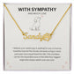 Dog Memorial Paw Print Name Necklace — Pet Loss Remembrance Sympathy Gift with Card