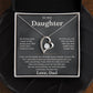 Open black gift box with the Forever Love heart necklace on the charcoal To My Daughter card from Dad