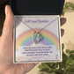 Loss of dog gift held in gift box with rainbow sympathy card