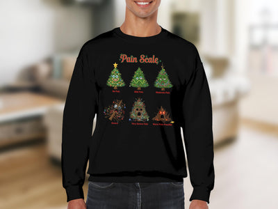 Pain Scale Christmas Trees Themed Sweatshirt