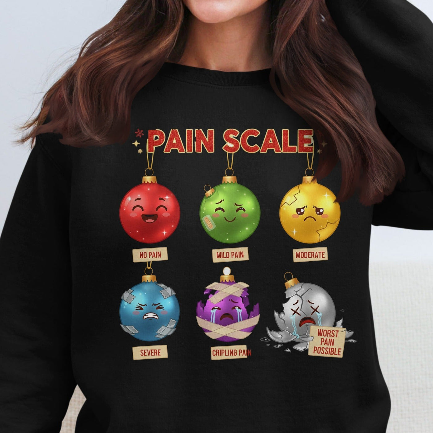 Pain Scale Funny Cute Graphic Sweatshirt