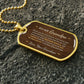 To My Grandpa Necklace from Grandson – gold dog tag necklace on dark stones